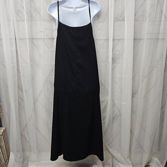 Vintage Koos of Course Black Artsy Bib Overall Sleeveless Midi Dress Size 1X - Picture 7 of 12
